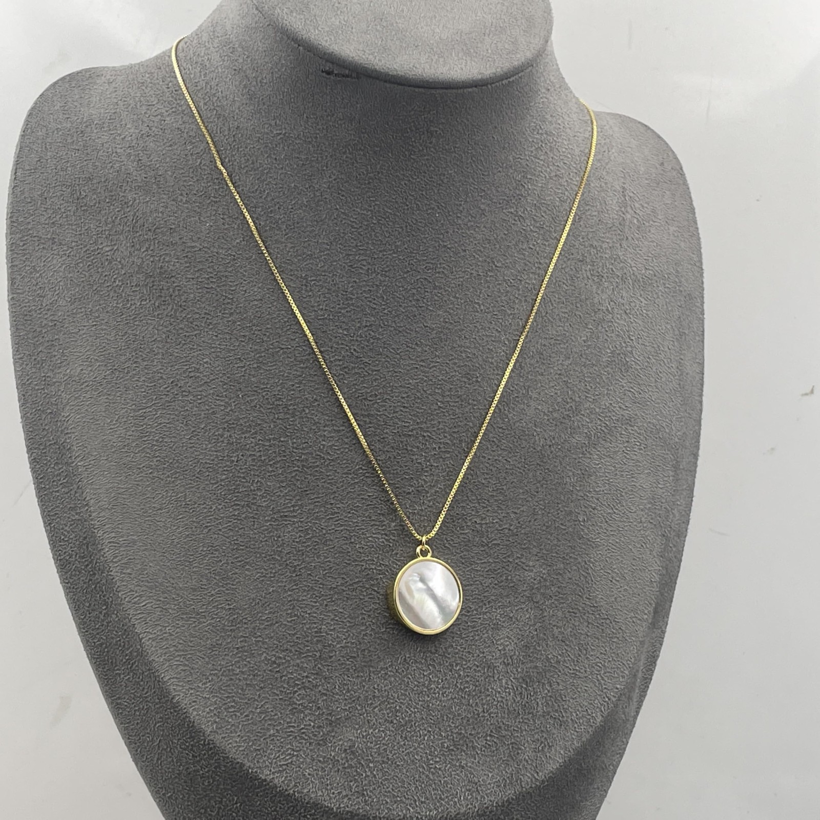 Warm Fortune Sunburst Mother-of-Pearl Pendant Necklace for Women: 18K Gold Plate