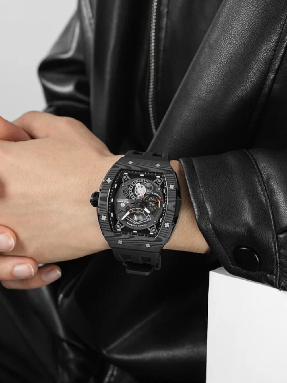 Tsar Bomba TB8210CF2-01 Mens Watch Elemental Carbon Automatic 46mm 5ATM