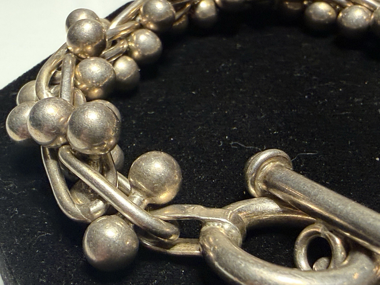 Silpada 925 Sterling Silver DNA Bead Ball Link Toggle Bracelet – Mexico