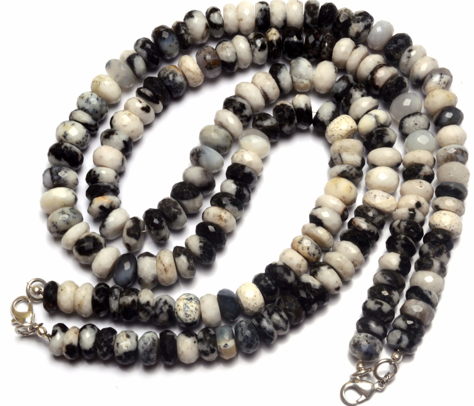 Natural Rare Gem Dendritic Agate Faceted 10MM Approx Rondelle Beads Necklace 16″