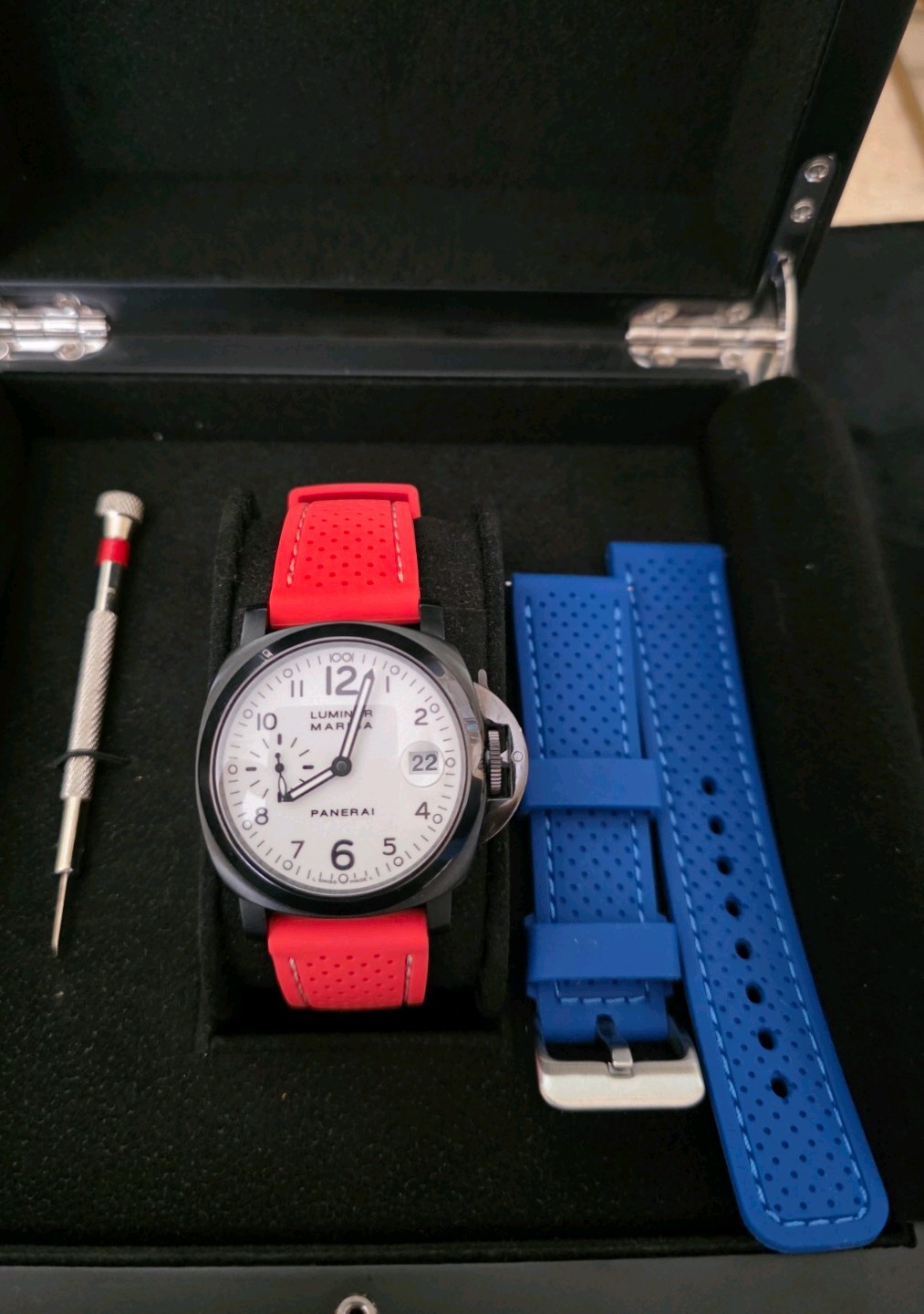 Panerai 49 Luminor Marina 40 mm White Dial Custom DLC PAM00049 PAM 00049 PAM49