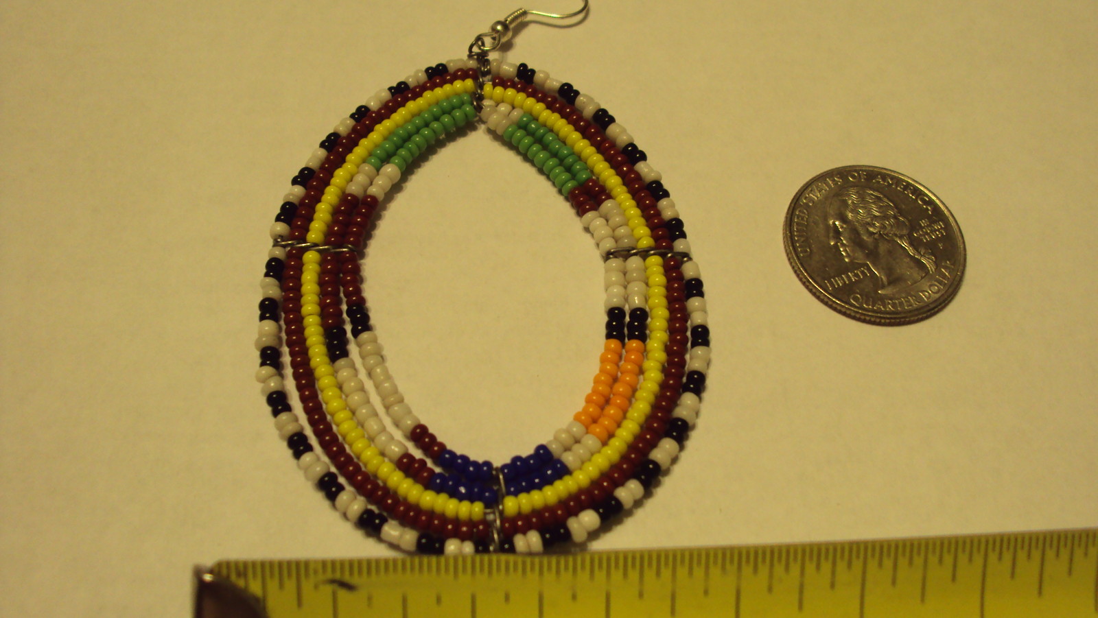 Maasai Beaded Earrings Kenya Africa tear drop rr masi bridal design ornament
