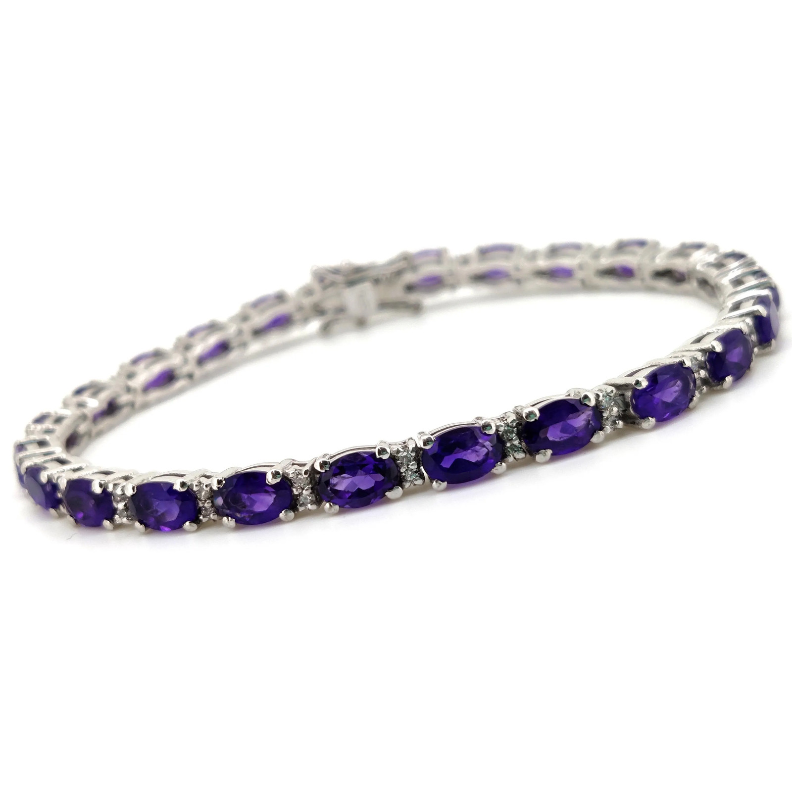 Amethyst Tennis Bracelet Sterling Silver February Birthstone Gemstone Jewelry