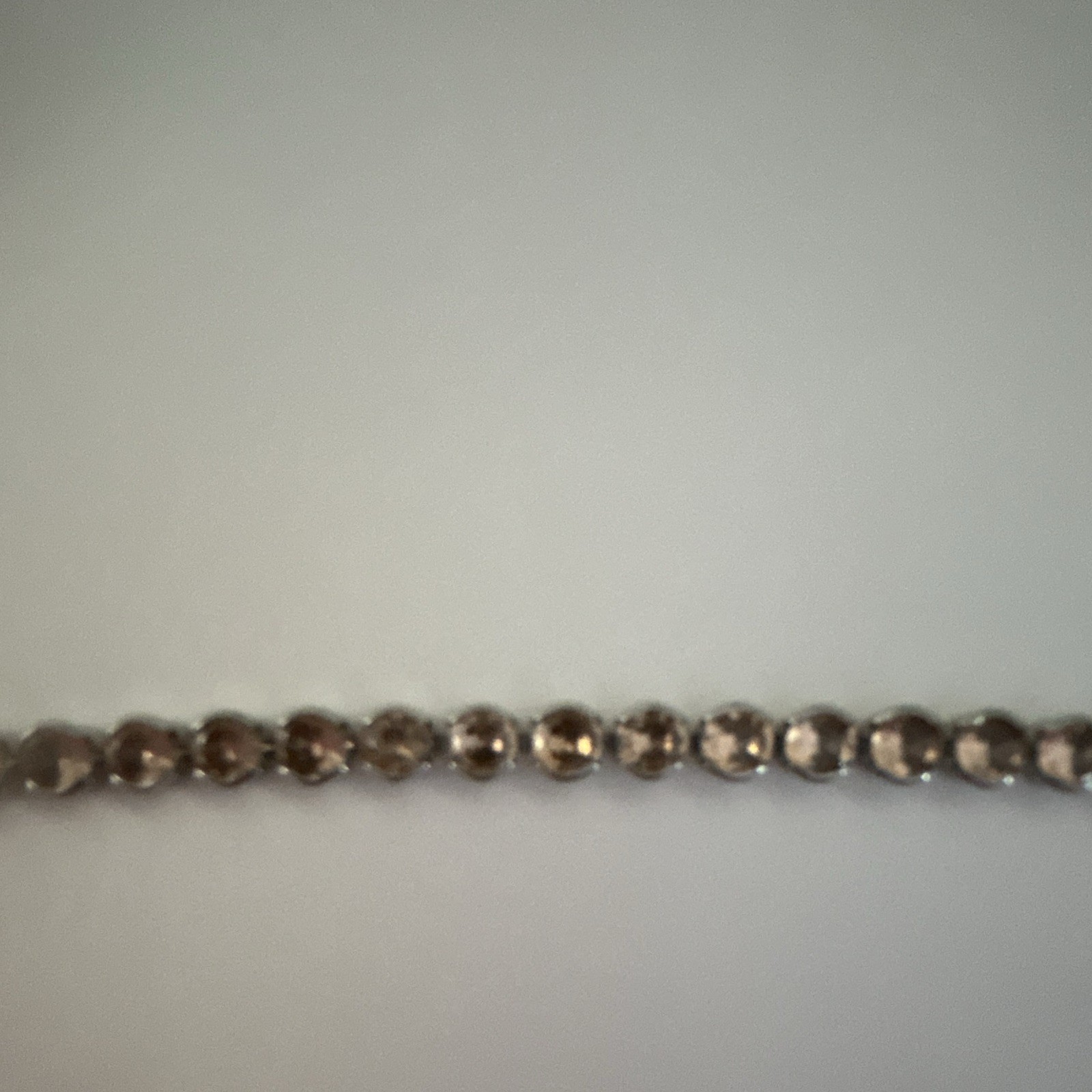 Gold Tone Clear Round Crystal Tennis Chain Bracelet, Prong Set, Box Clasp