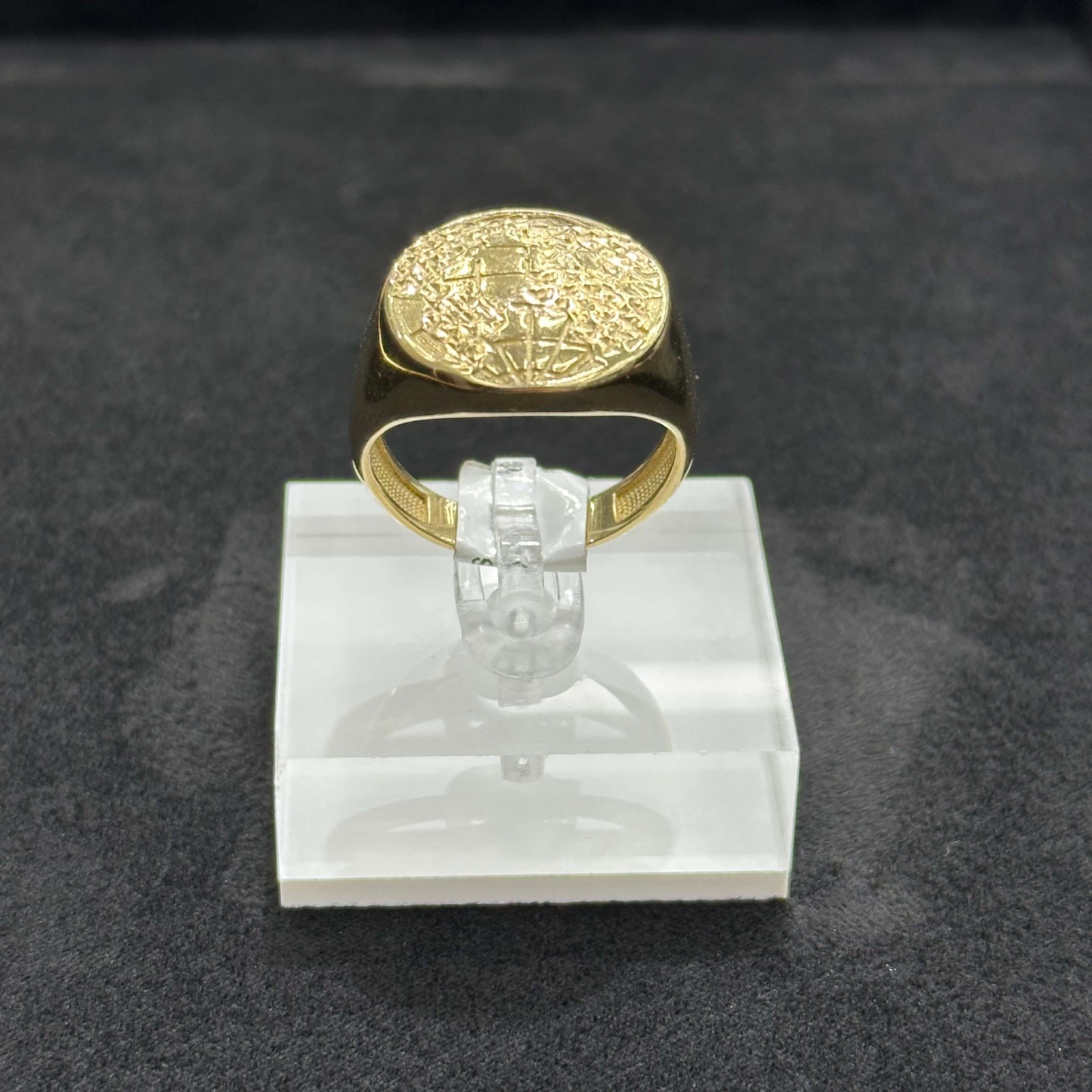 10k Gold Globe Ring Men Woman ANY SIZE