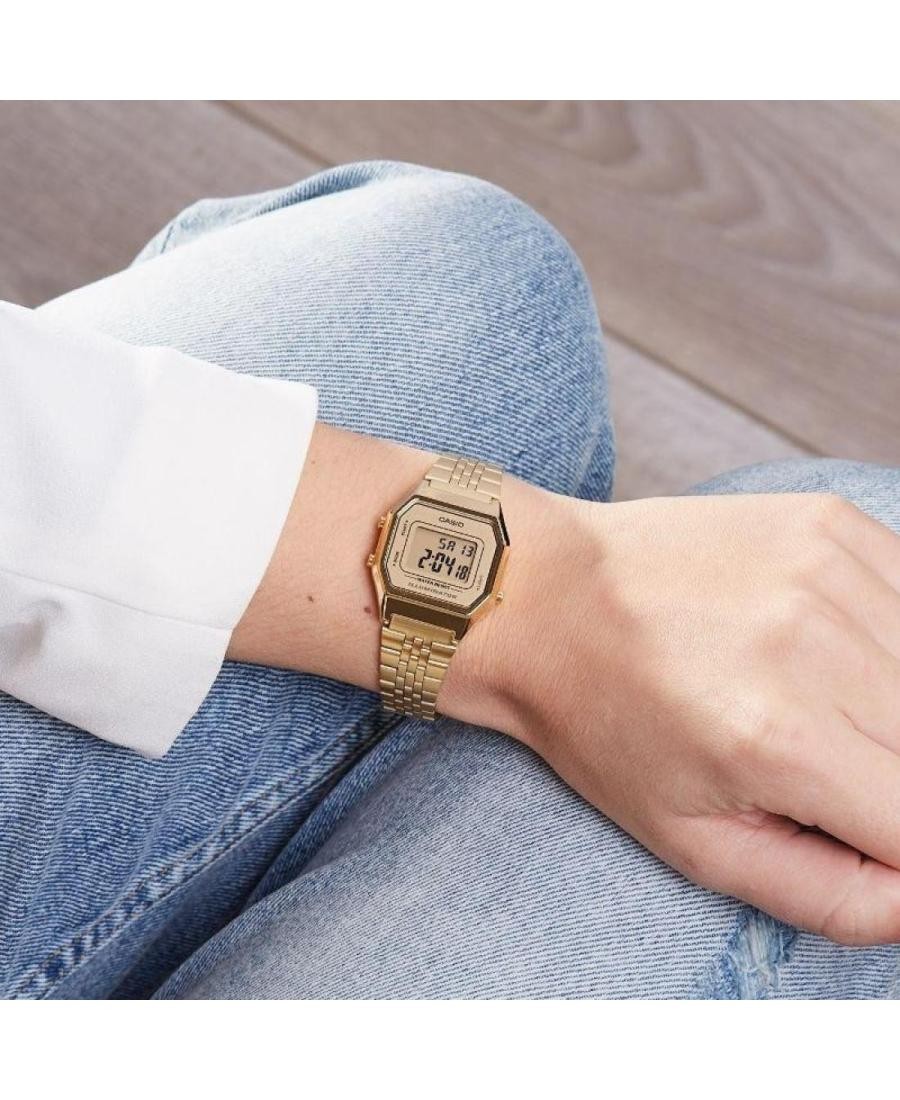 CASIO Women Digital Quartz Casual Watch Classic Dress Golden Dial Waterproof Rec