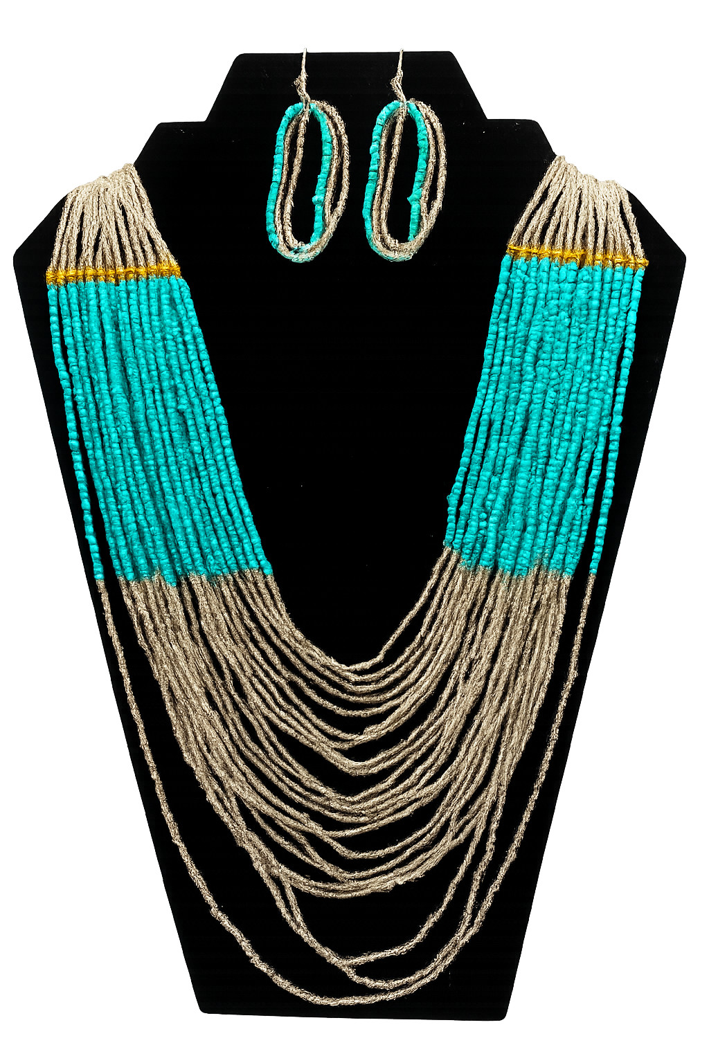 Seed Bead Multi Strand Necklace & Earring Set – Choose from 3 Colors