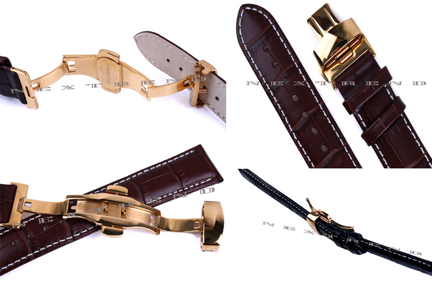 Gold Stainless Steel Butterfly Deployment Clasp Buckle With Push Button