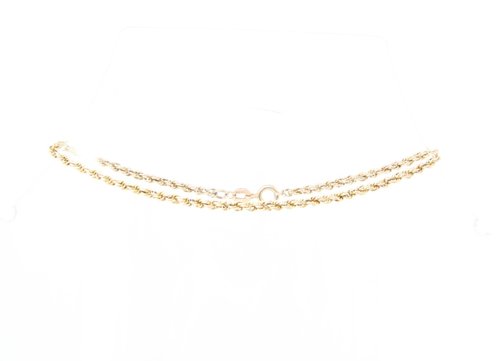 Vintage 1983 Hallmarked Solid 9ct 9k Gold Rope Chain Bracelet 7.5”