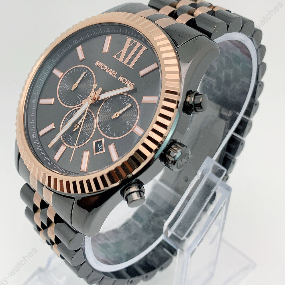 New Michael Kors MK8561 Lexington Chronograph Two-Tone Grey Quartz Men’s Watch
