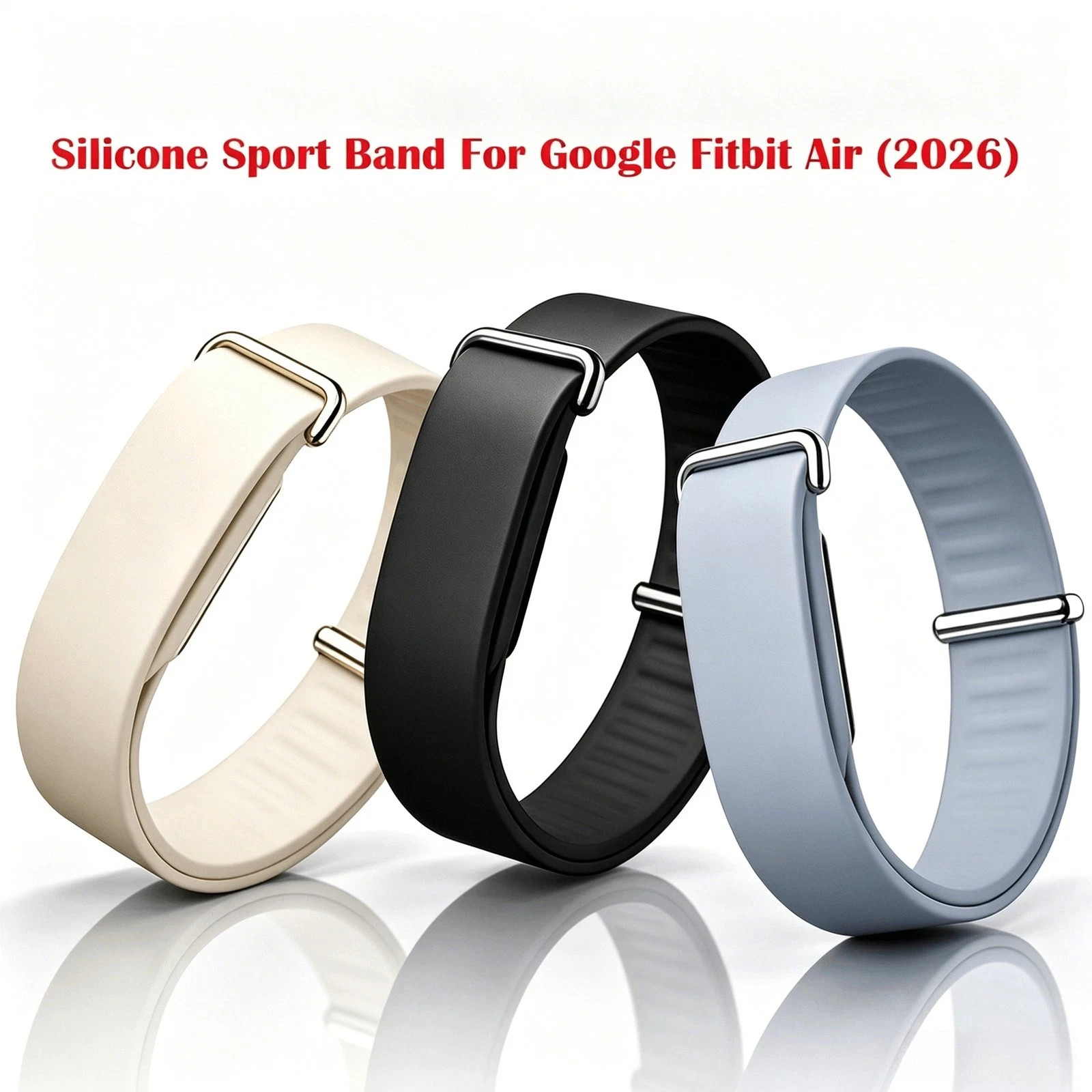 Silicone Sports Adjustable Loop Strap For Google Fitbit Air Band Replacement