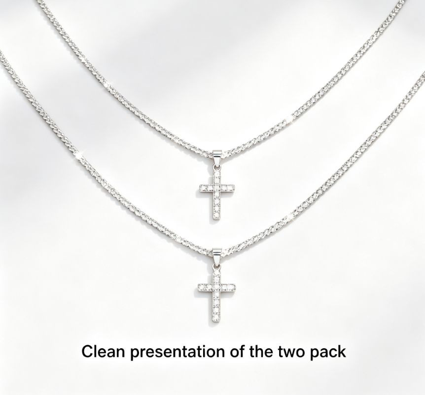 2PC Unisex Cross Pendant Necklaces Daily Wear – Fashion chain necklace