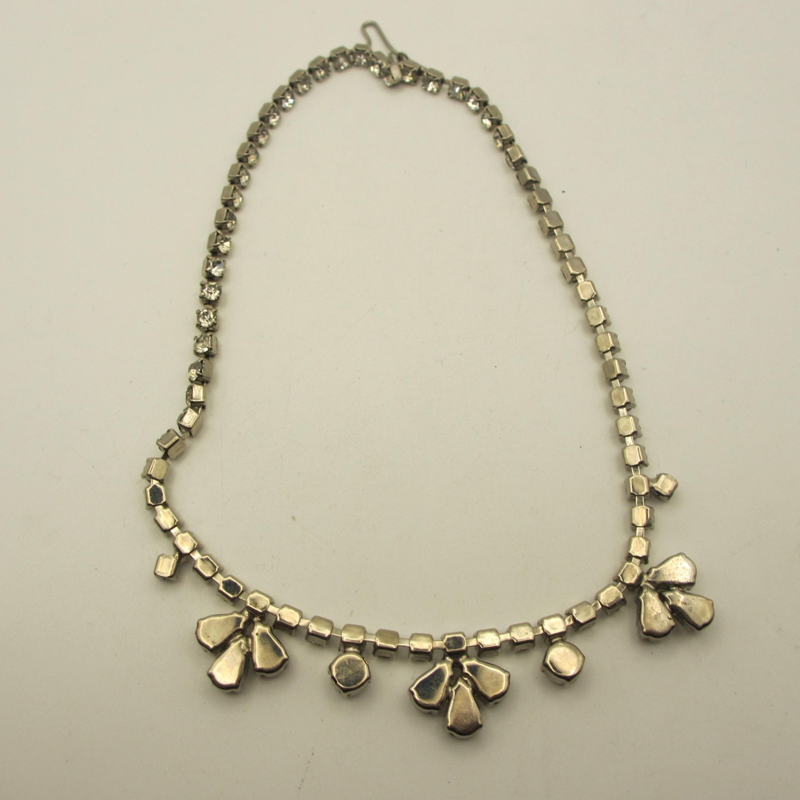 Vintage Art Deco Necklace Rhinestone Bridal Special Occasion Choker 14 Inch