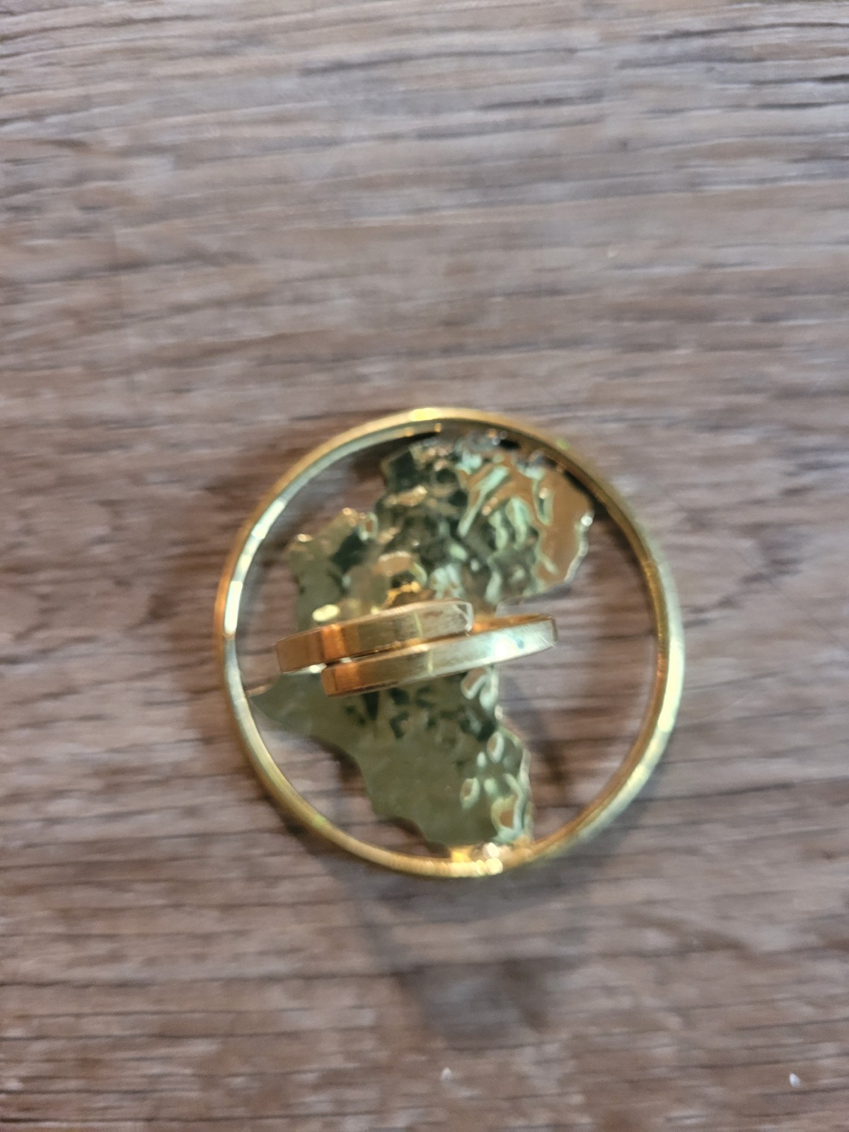 African Brass Ring Africa Map Design | Handmade Adjustable Statement Jewelry