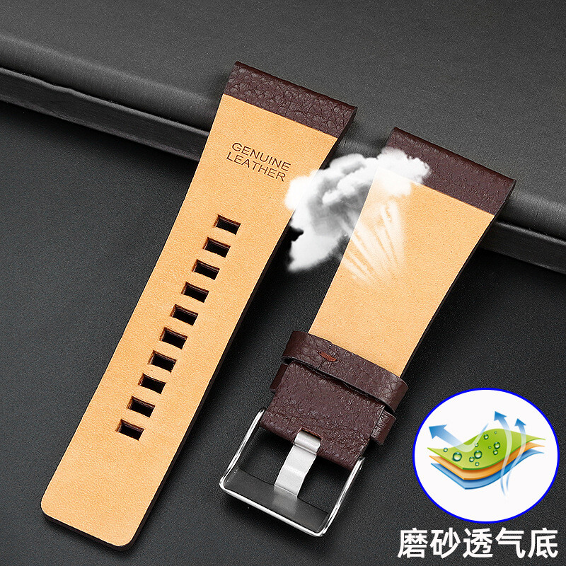 24 26 28 30 32mm Genuine Leather Strap Watch Band Strap For Diesel DZ Watches