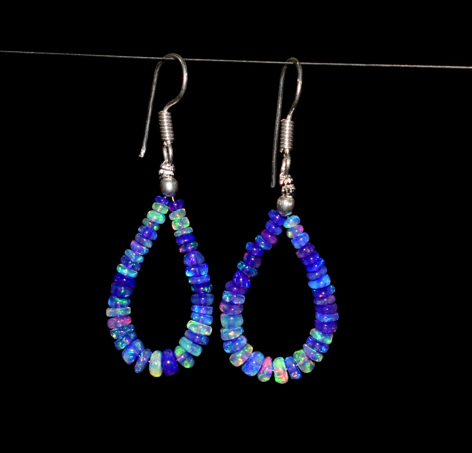 A+++ Natural Ethiopian Opal Earrings Opal Gemstone Beads Jewelry S2786