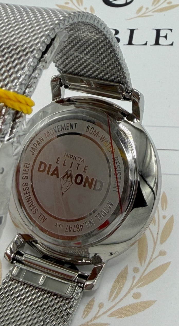 Invicta Elite Diamond 0.32 Carat Diamond Unisex Watch – 38mm, Steel (48747)