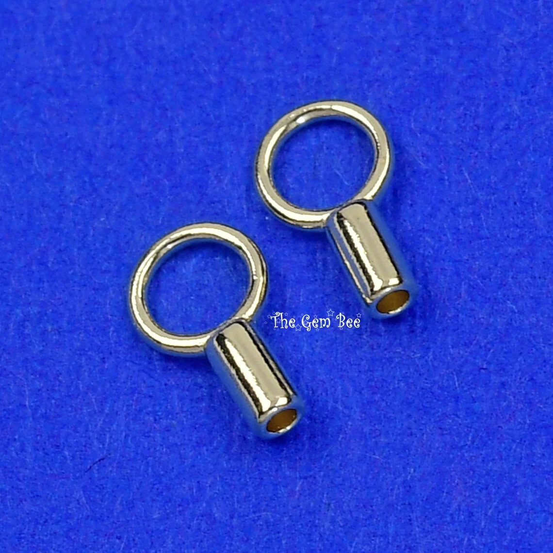 14k Solid Yellow Gold Crimp Cap End Stringing Finding With 0.9mm Holes 4mm Jump