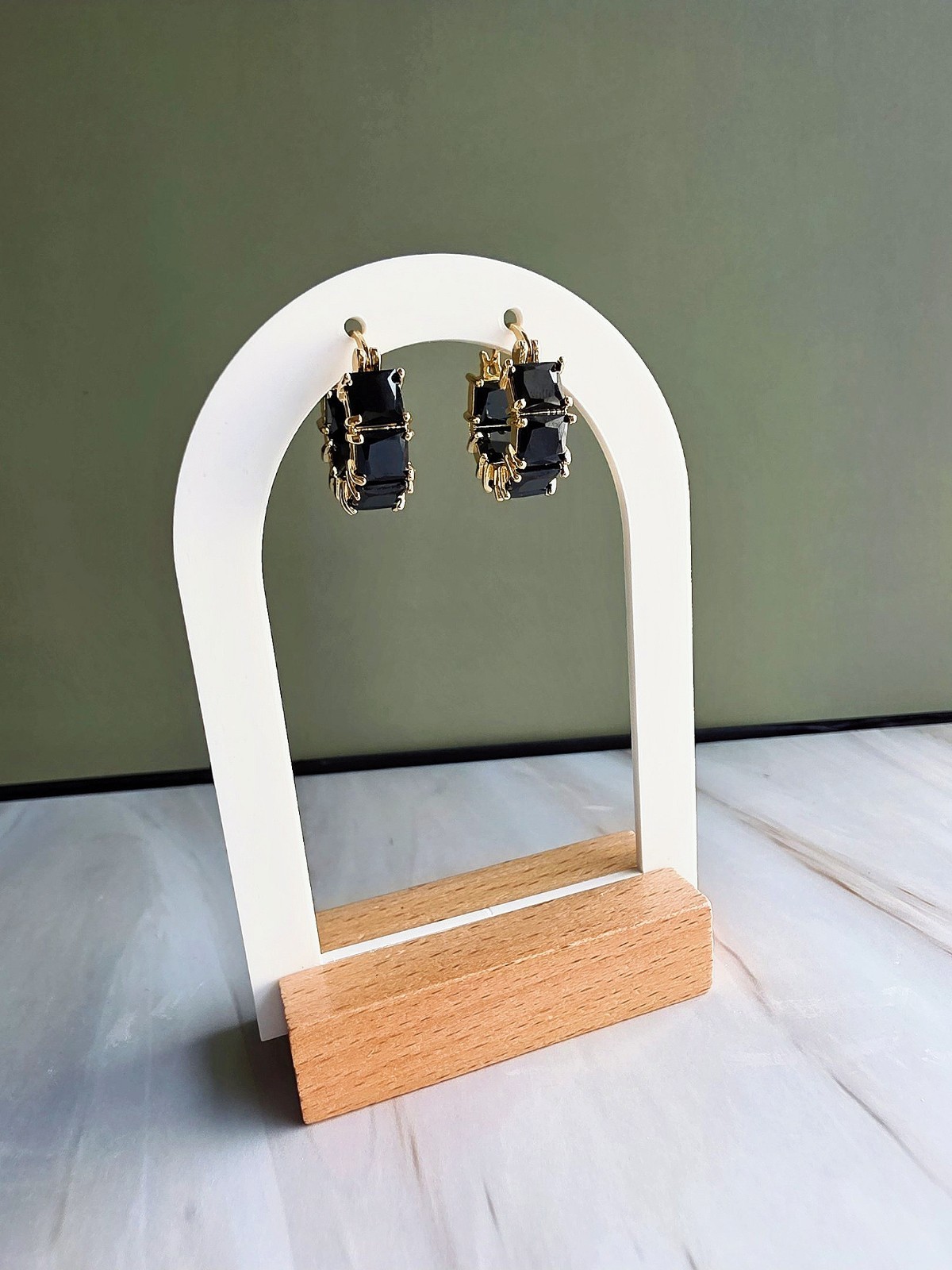 Black Onyx Earrings Gold Hoops 14k Birthday Gifts For Women