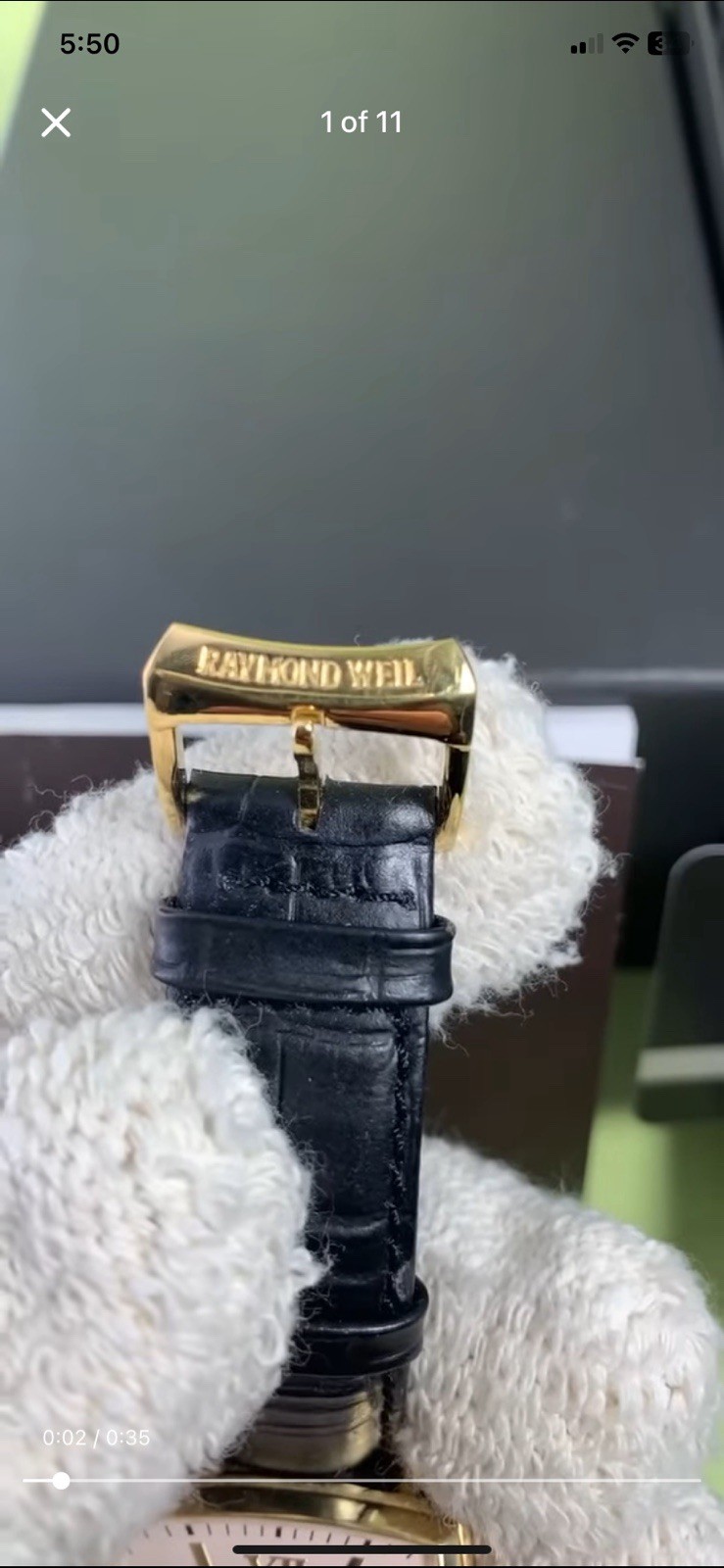 Raymond Weil Tradition Gold Plated Cream Dial Small Second Blue Hands Swiss
