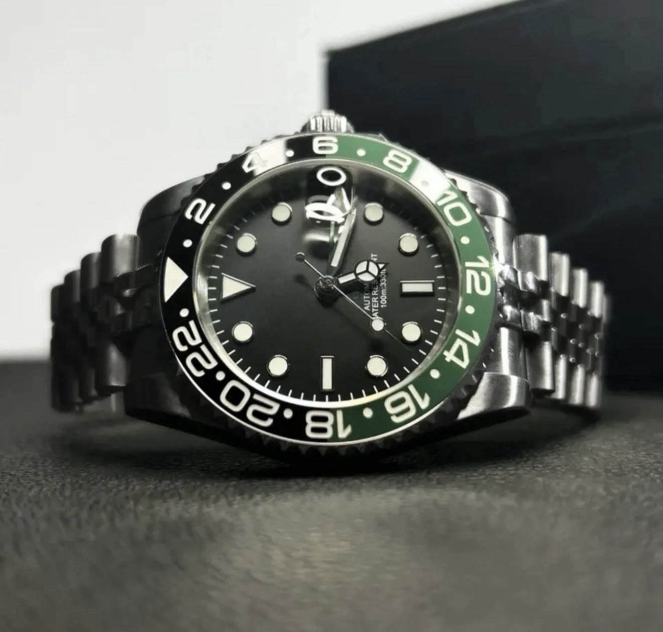 Custom 40mm Righty “Sprite” GMT Style Mod Watch w/ NH34 Automatic Movement