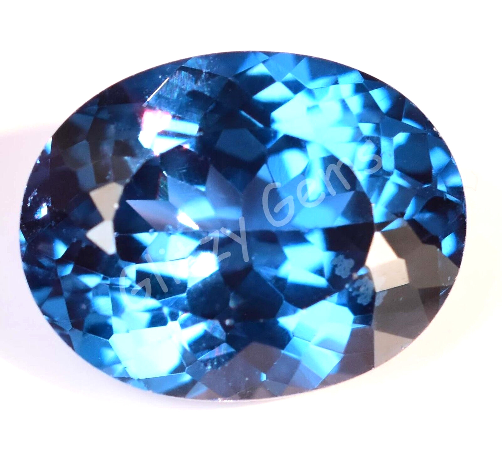Natural Blue Zircon 14.85 Ct Oval Stunning Certified Cambodian Loose Gemstone
