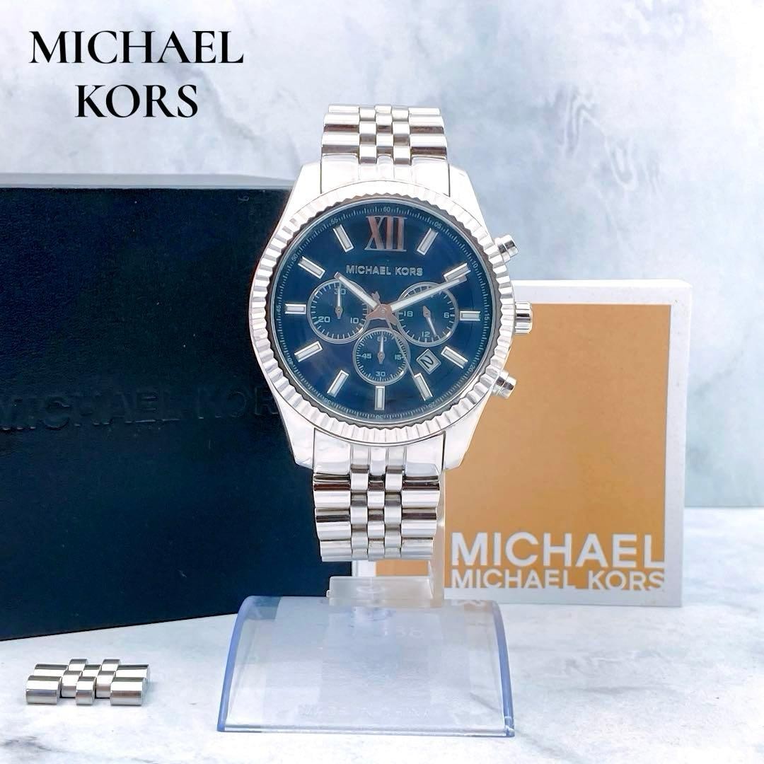Michael Kors Men’s Chronograph Watch MK8280 (Navy Blue) with Box