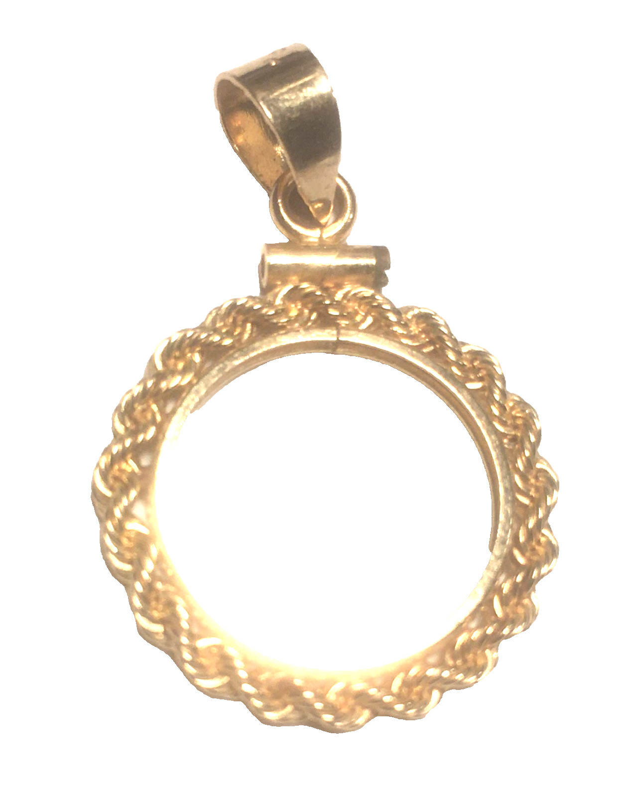 1854-1889 Type 3 $1 Indian Princess Rope Bezel in 14K Gold