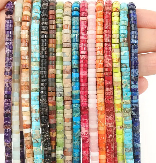 4-5mm Heishi Beads 15.5″ Strand – 5 Strands of Assorted Natural Gemstones 👋🤩