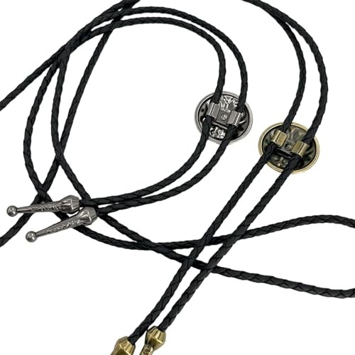 2 Packs Bolo Tie for Men – Vintage Western Cowboy Costume Flower Polo Tie