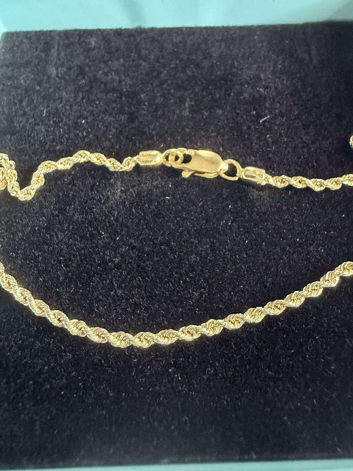 10k Real Gold Twist Rope Chain Bracelet 8 inches 1.7 mm