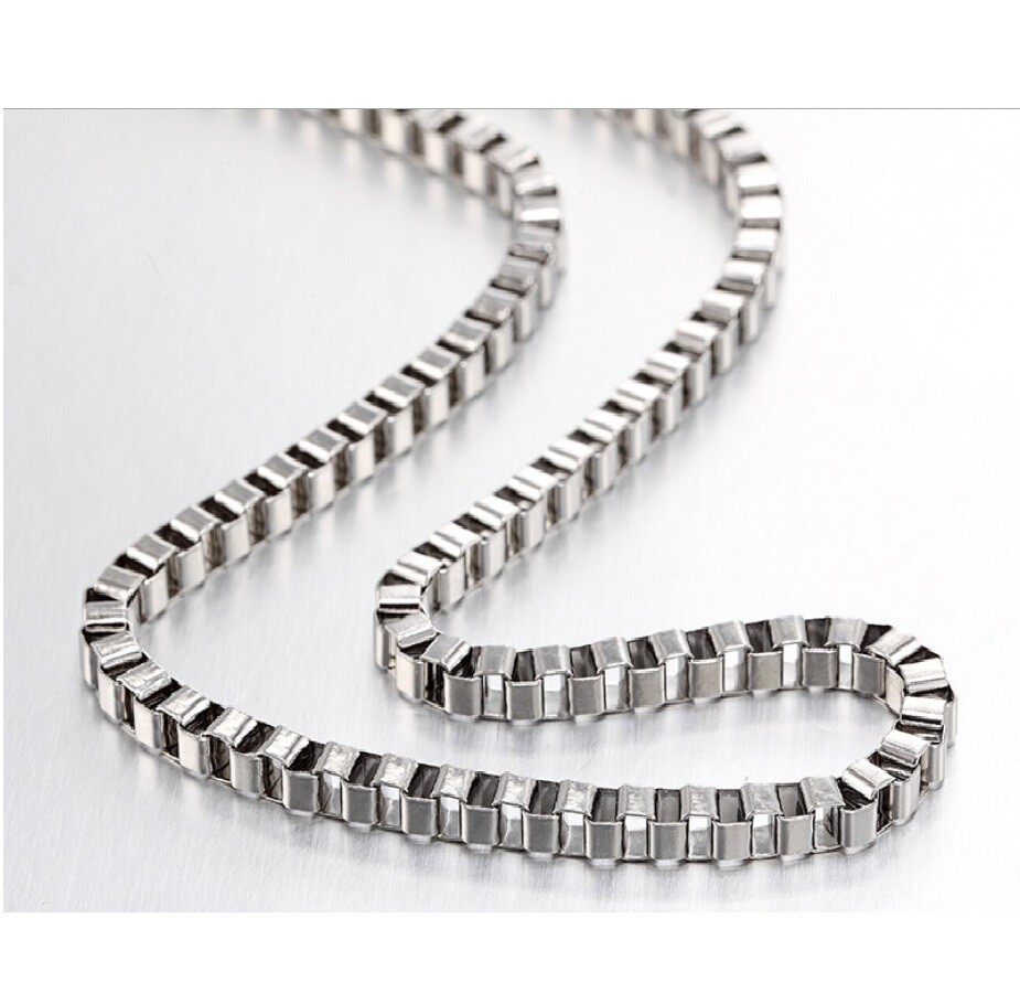 Real 925 Sterling Silver 2mm wide 16″ ~ 32″ Box Chain Necklace, Nickle/Lead-Free