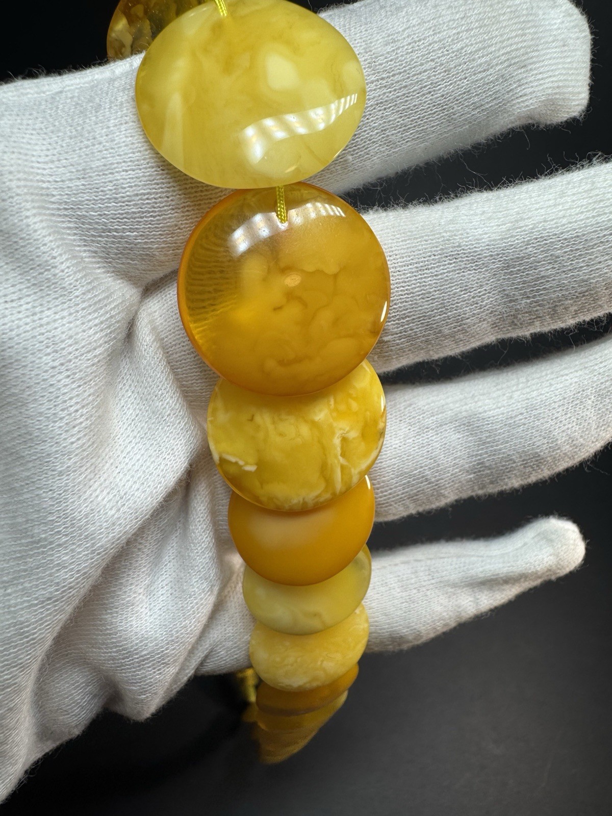Natural Baltic Amber Necklace Butterscotch Egg Yolk Amber 27.2g 46cm