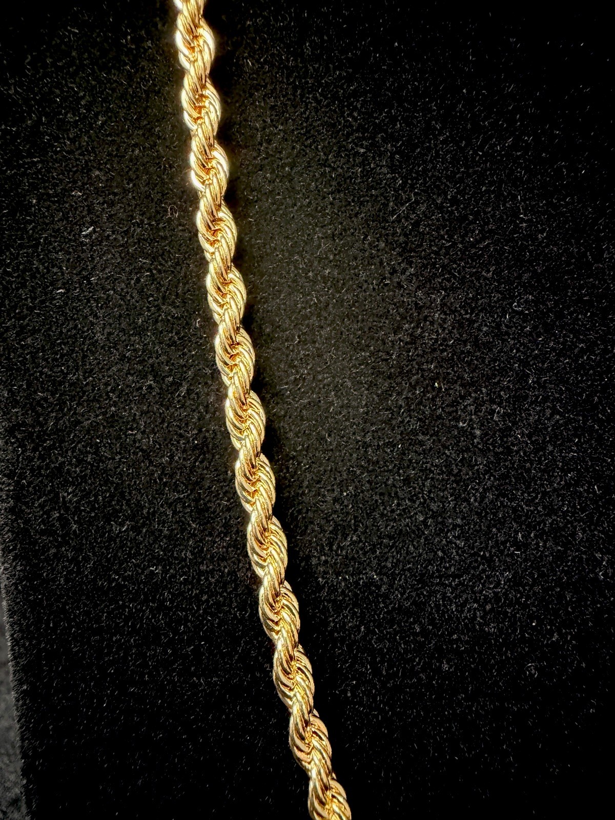 14K Stamped Gold Rope 30in 3.5MM Necklace. Hypoallergenic. Brand new.