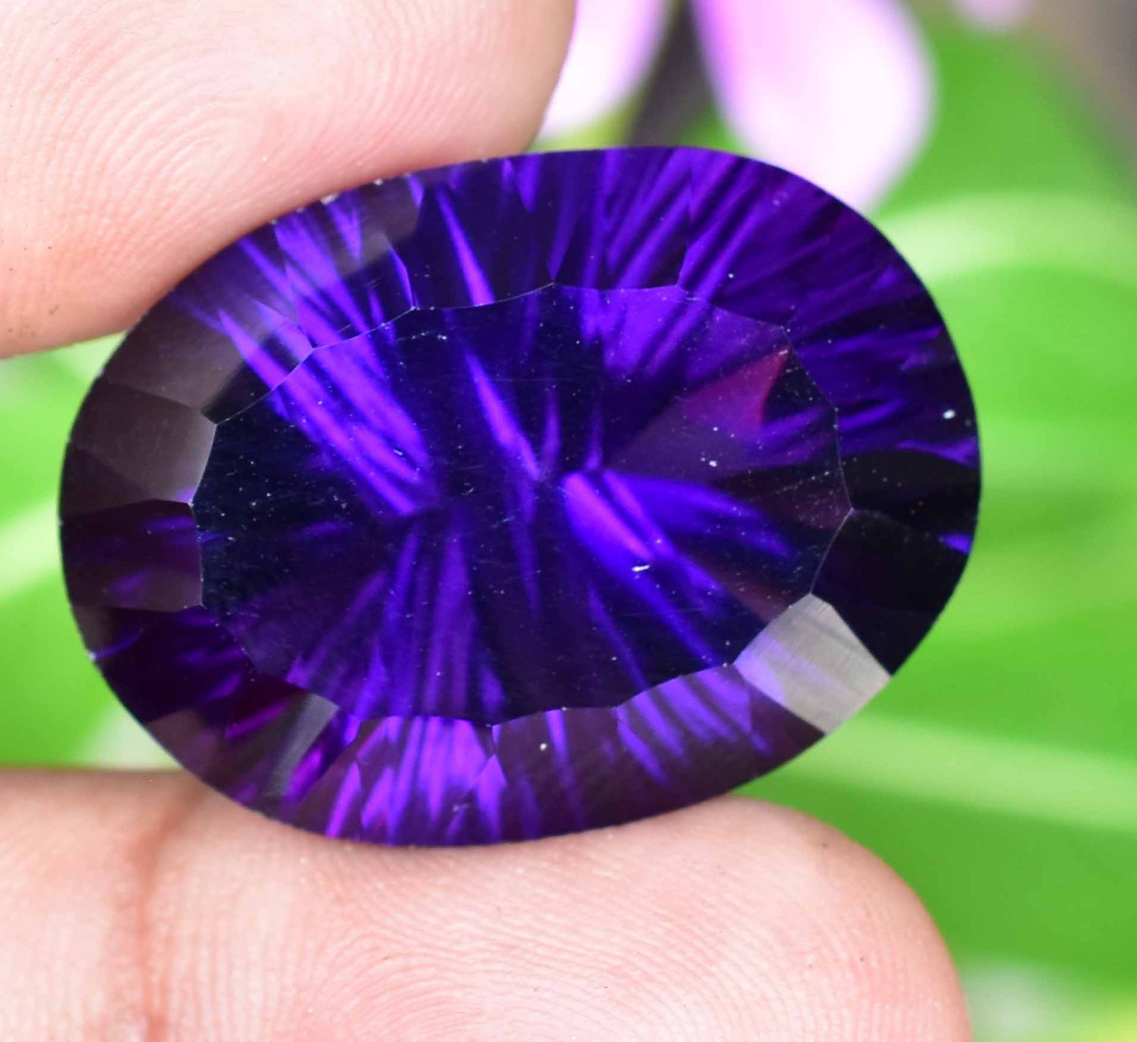 Untreated Natural Purple African Amethyst 41.95 CT Certified Oval Loose Gemstone