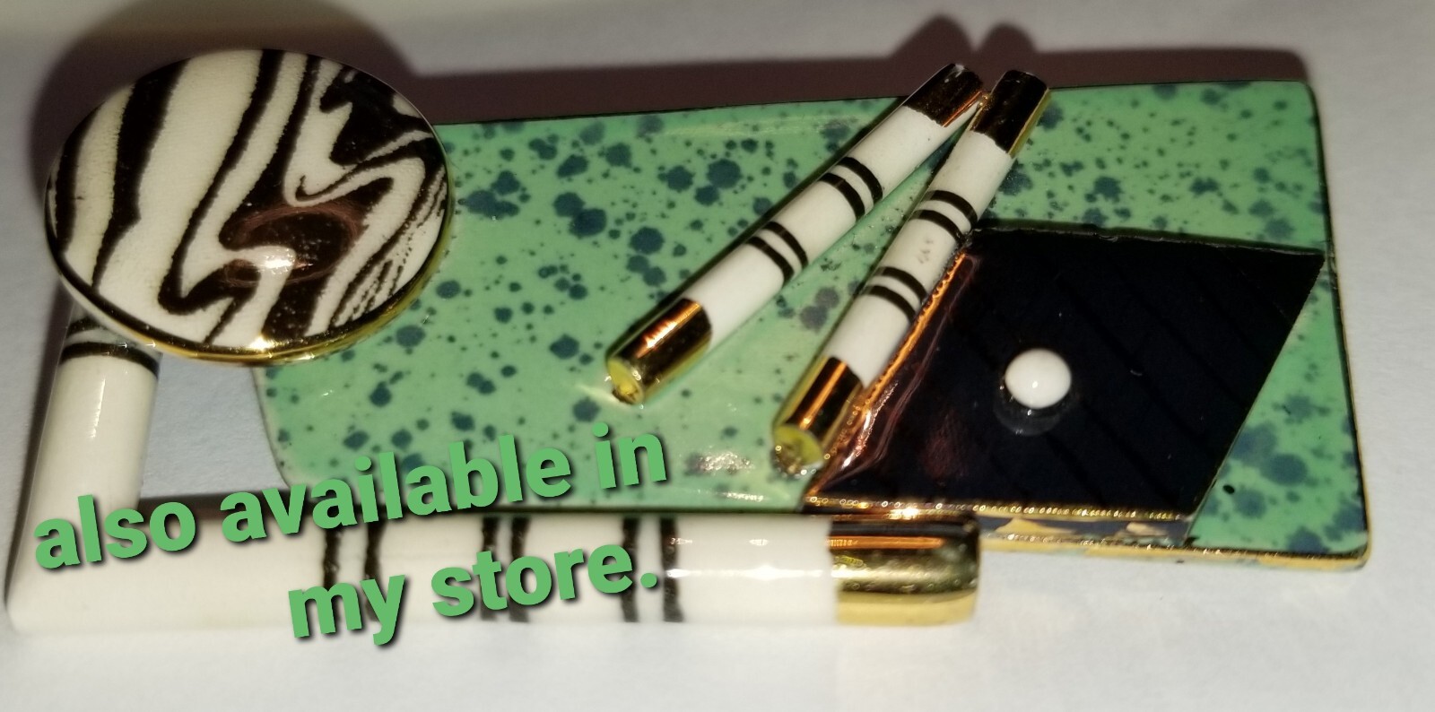FABULOUS Pop Art Art Deco Ceramic/Enamel Brooch/Pin