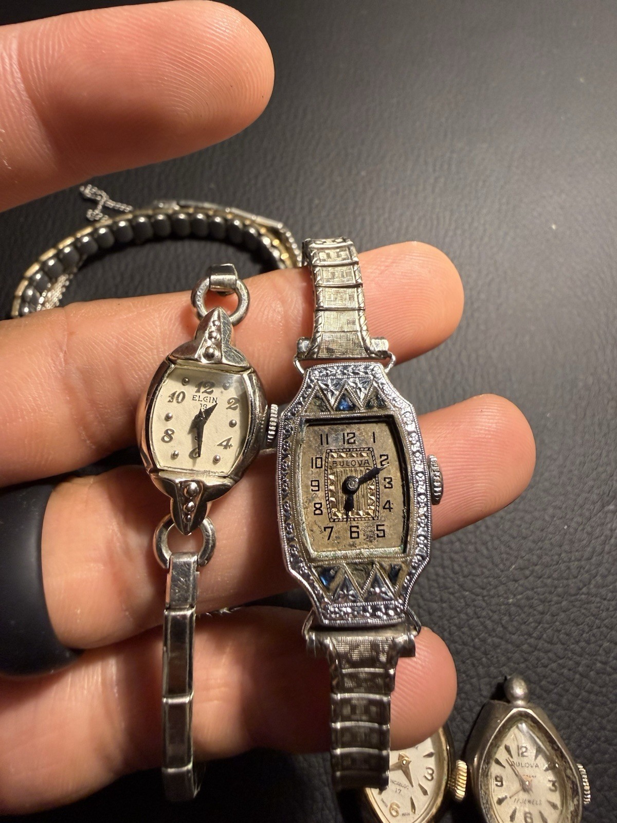 Vintage Women’s watch lot 6- Bulova, Waltham, Elgin, Helbros, Banner. Some 10KGF