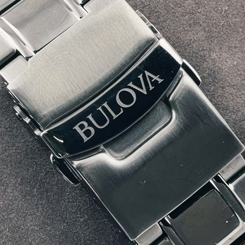 Bulova 98B350 Marine Star Men’s Chronograph Quartz Watch Red Dial Stainless 43mm