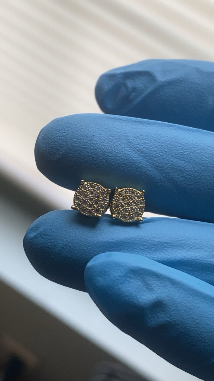 Authentic 14K Gold VVS1 Lab Diamond Square Earrings