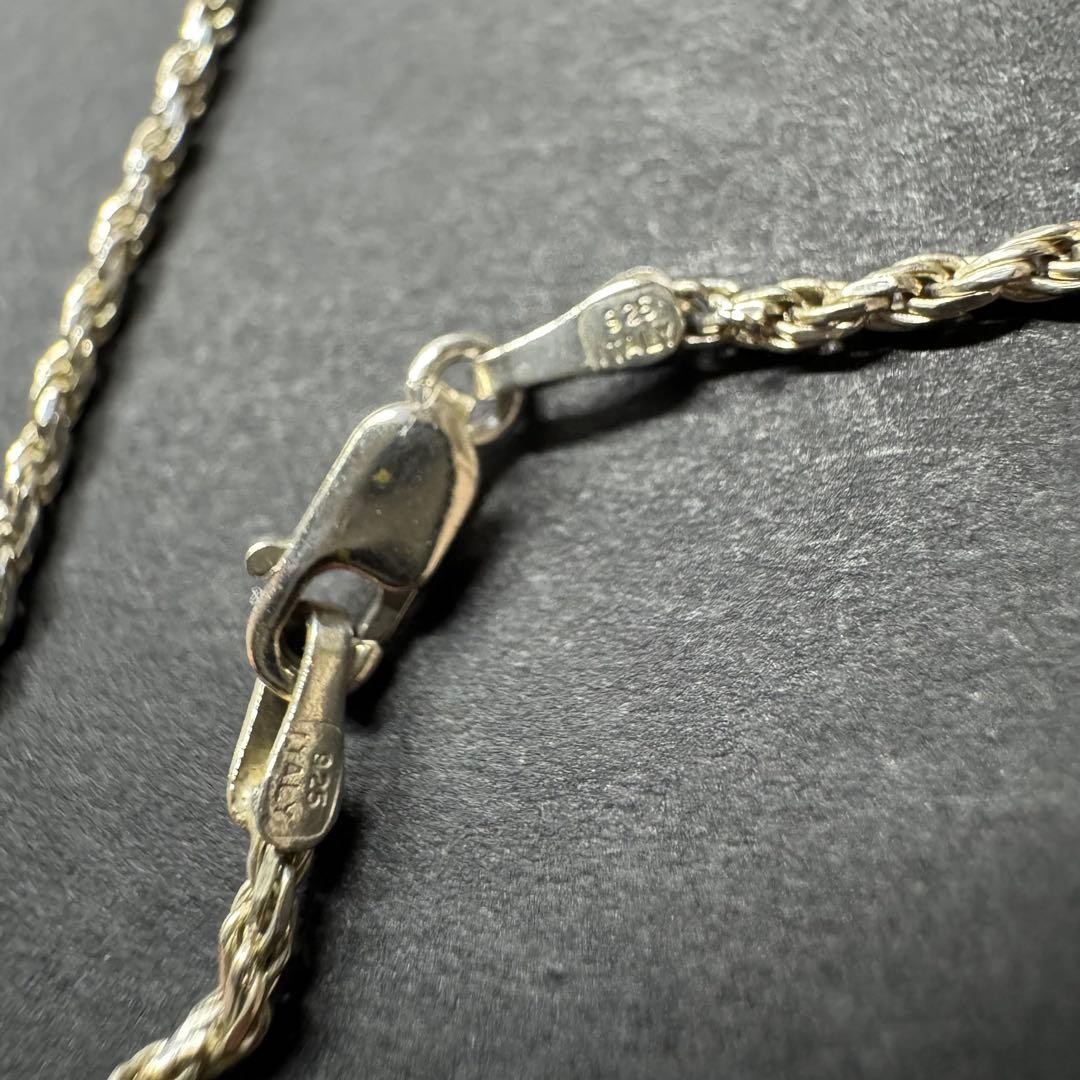 Italy Silver Rope Chain Necklace 41cm 1.5mm