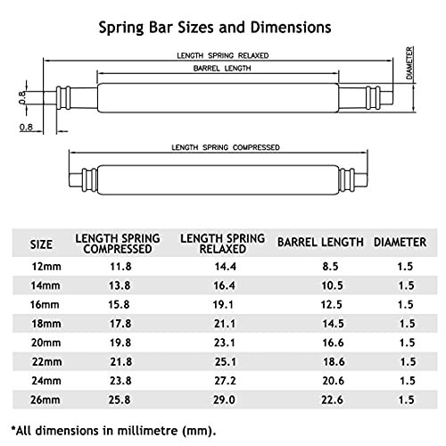 Watch Band Spring Bar Tool 32pcs Stainless Steel Pins Watch Repair Kit with