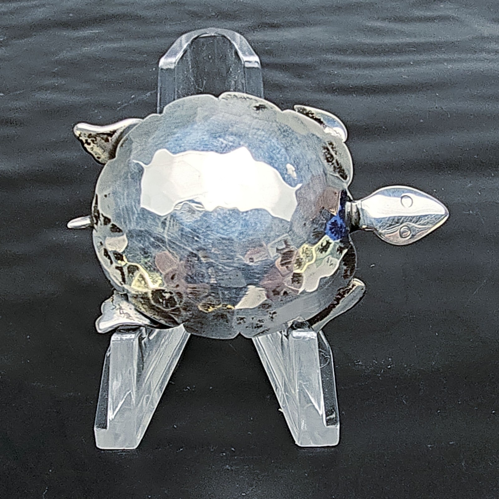 Otto R Bade ORB Sterling Silver Hammered Modern Turtle Pin+Brooch+Pendant