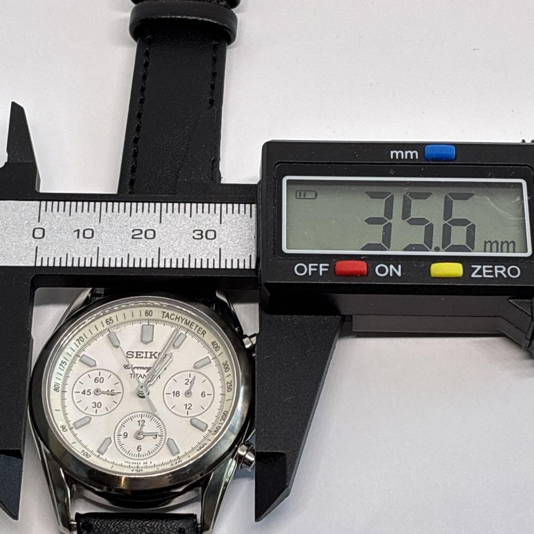 Seiko Vintage Chronograph Titanium Black Men’s Watch Japan 0713472