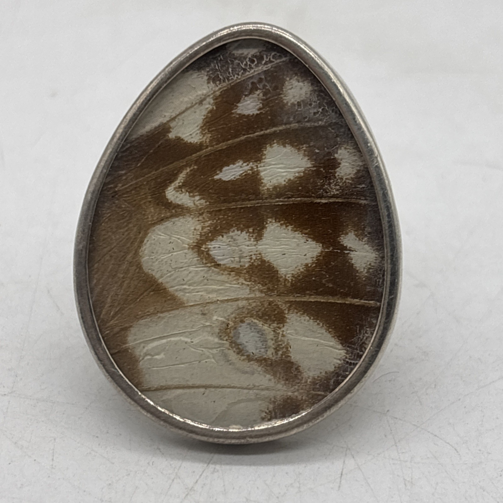 Vintage Sterling Silver Butterfly Wing Statement Ring Sz 8.75 8.8 Grams