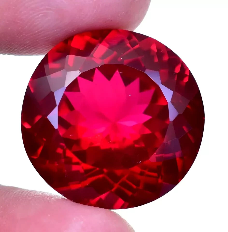 Natural 45.10 Ct Ruby Red Round Shape Certified Loose Gemstone With Free Gift