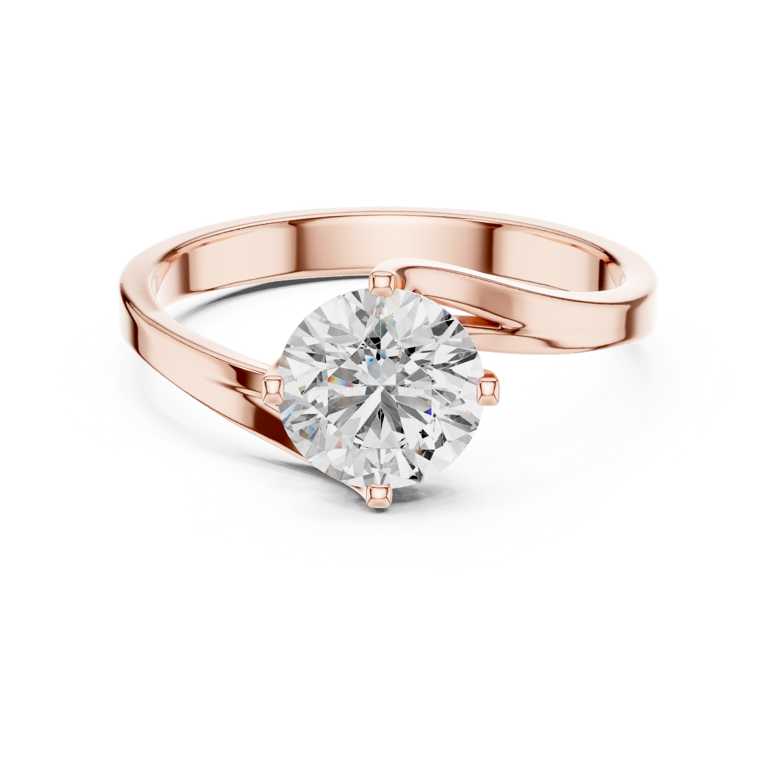 1 Ct Lab Grown Diamond IGI Certified Engagement Wedding Gold Ring 14 K F VVS