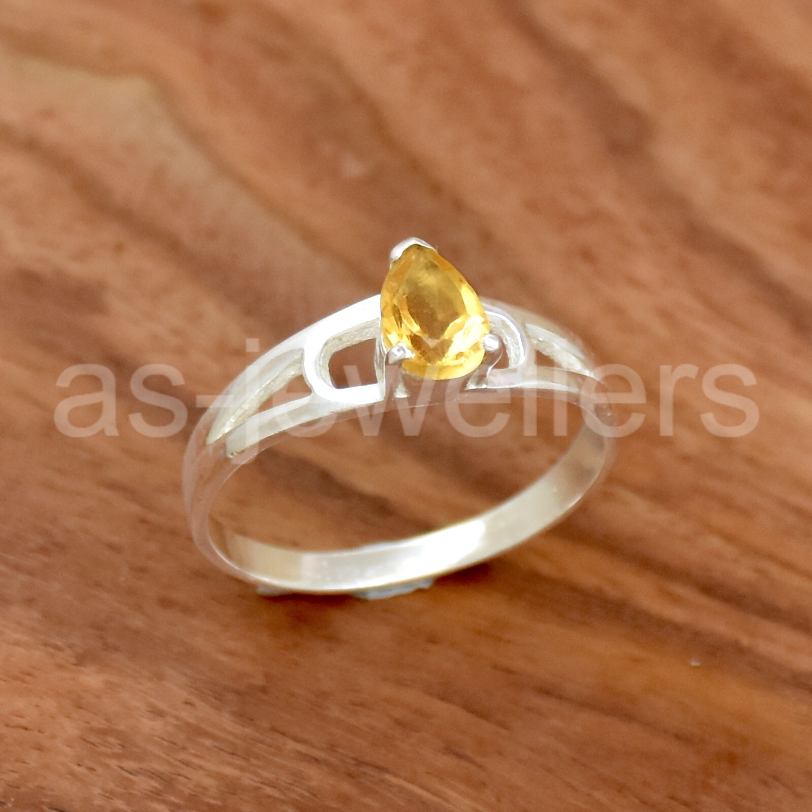 925 Sterling Silver, Yellow Gemstone Ring, Oval Shape Citrine Ring, Dainty Ring