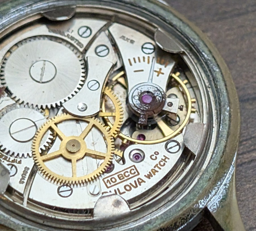 30mm 1950s Bulova 15 Jewels Field Manual Watch Red Hand. READ. Works. AS IS.