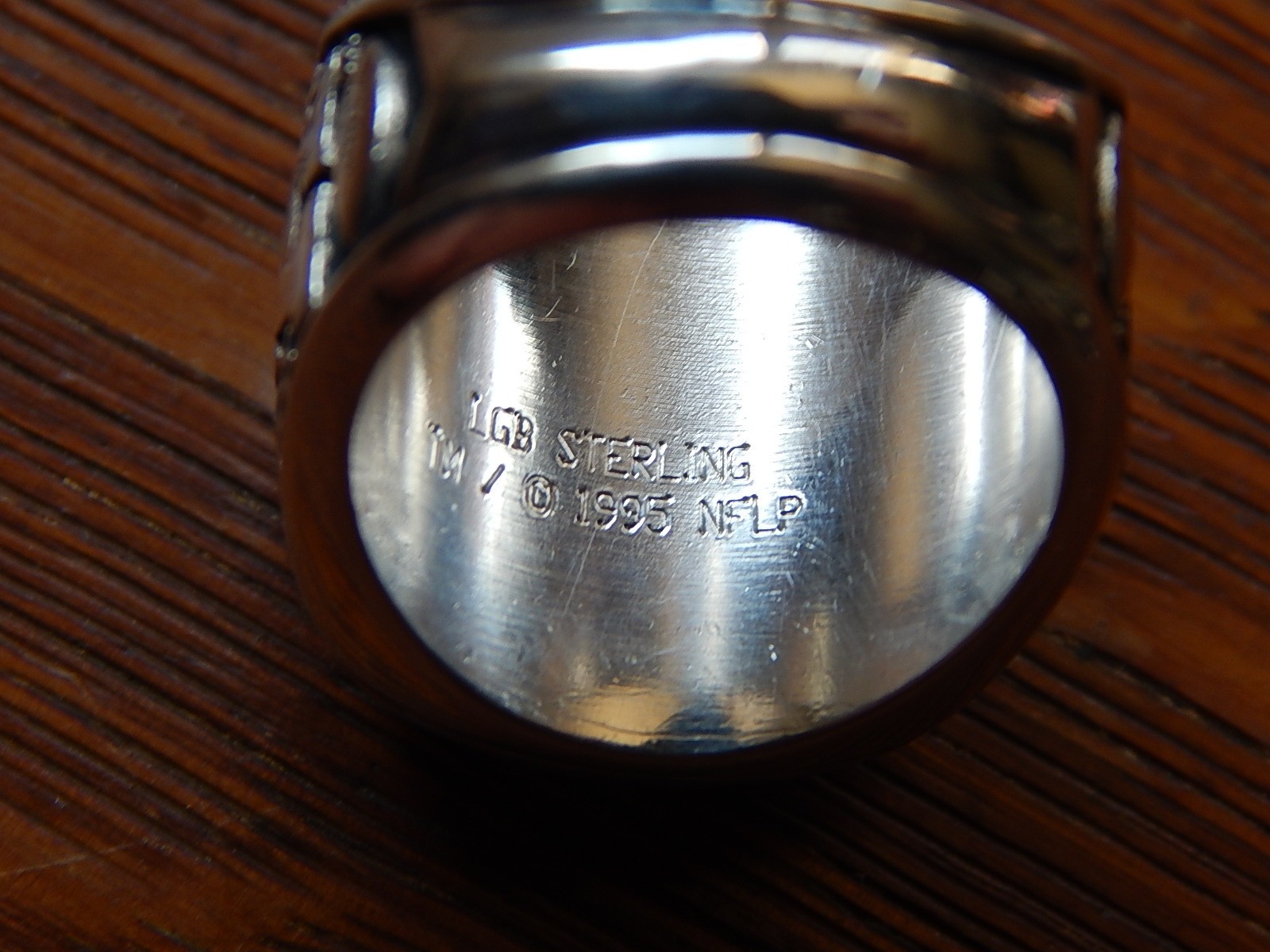 NFL Oakland Raiders Ring Sterling Silver 1995 Football Mens Ring 9.5 31 Grams