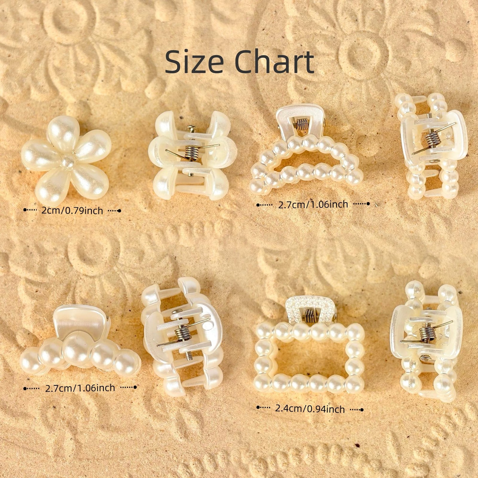 8 Pcs French Mini Pearl Hair Clips for Women Girls Resin Cute Claw Clips Non …